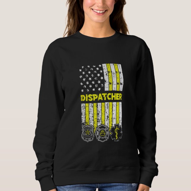 American Flagga 911 Operator Dispatch Er Police Fi T Shirt (Framsida)