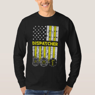 American Flagga 911 Operator Dispatch-er Police Fi T Shirt