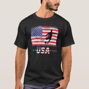 American Flagga Abtract Soccer Art Usa Patriotic T Shirt