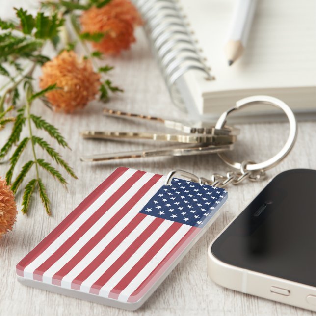 American Flagga Acrylic Keychain (Högra Framsidan)