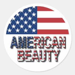 American Flagga - American Beauty Sticker Runt Klistermärke