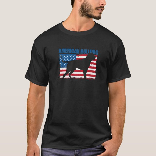 American Flagga American Bulldog T Shirt (Framsida)