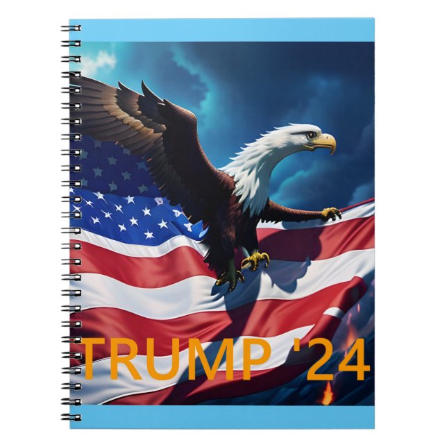 American Flagga American Eagle TRUMP 2024 Anteckningsbok (Framsidan)