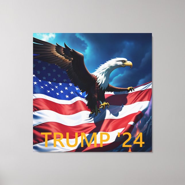 American Flagga American Eagle TRUMP 2024 Canvastryck (Framsida)