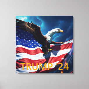 American Flagga American Eagle TRUMP 2024 Canvastryck