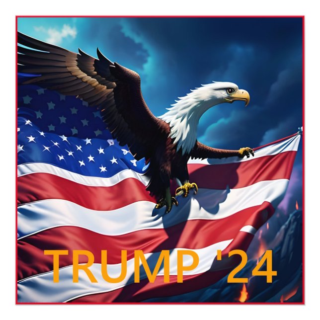 American Flagga American Eagle TRUMP 2024 Fototryck (Framsidan)