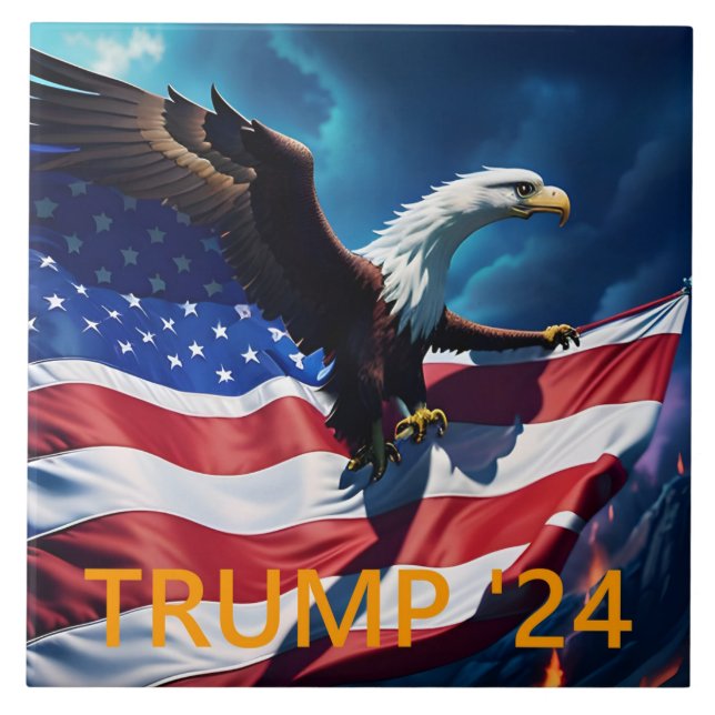 American Flagga American Eagle TRUMP 2024 Kakelplatta (Framsidan)