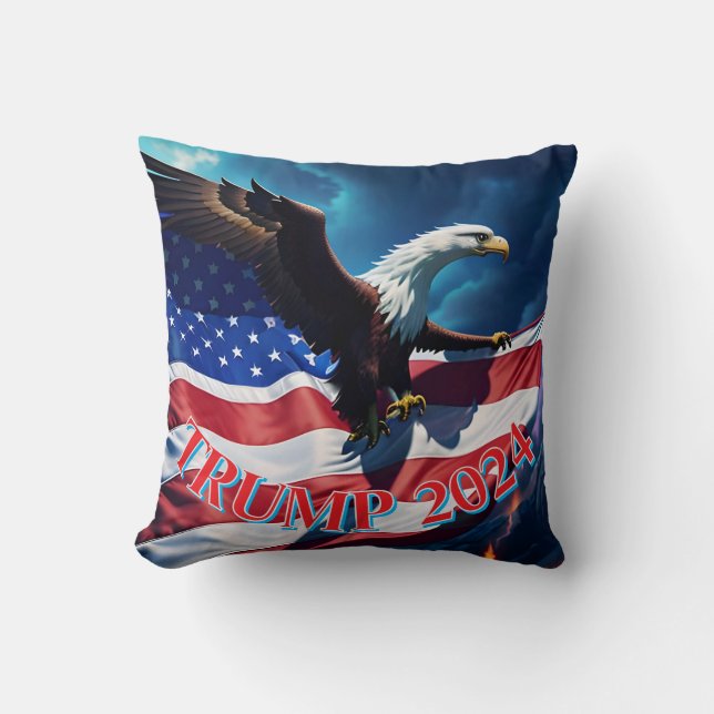 American Flagga American Eagle TRUMP 2024 Kudde (Framsida)