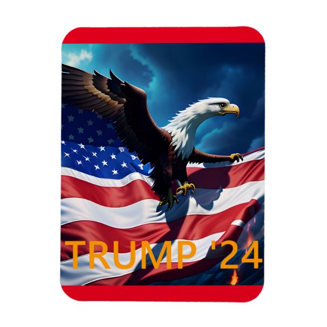 American Flagga American Eagle TRUMP 2024 Magnet (Vertikal)
