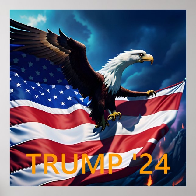 American Flagga American Eagle TRUMP 2024 Poster (Framsidan)