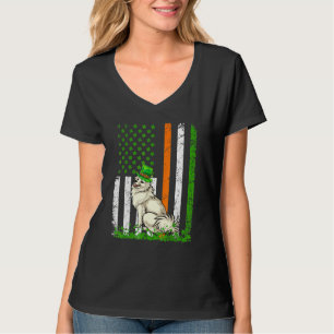 American Flagga American Eskimo Hund St Patricks T Shirt