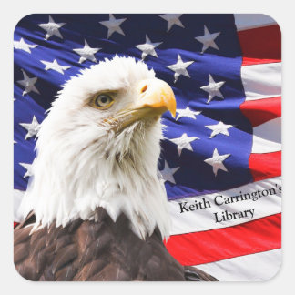 American Flagga and Eagle Personlig Sticker Fyrkantigt Klistermärke