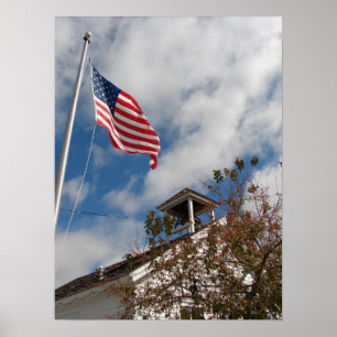 American Flagga and One Room School Poster
