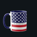 American Flagga Anpassningsbar Mugg<br><div class="desc">Ett unikt fet amerikanskt flagga-namn mugg.</div>