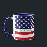 American Flagga Anpassningsbar Mugg<br><div class="desc">Ett unikt fet amerikanskt flagga-namn mugg.</div>
