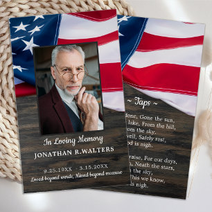 American Flagga Anpassningsbar Photo Military Pray Visitkort