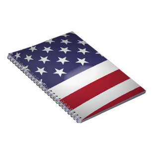 AMERICAN FLAGGA ANTECKNINGSBOK MED SPIRAL