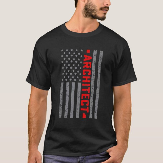 American Flagga Architect US Flagga För manar Da T Shirt (Framsida)