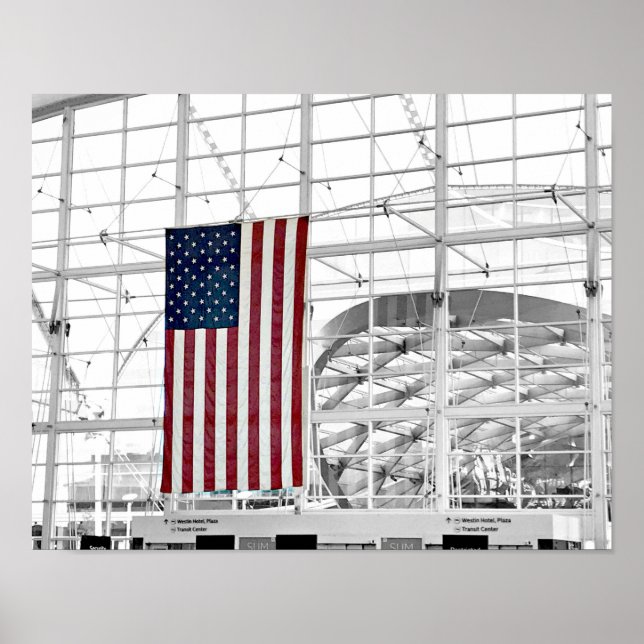 American Flagga Architectural Denver Airport Art U Poster (Framsidan)