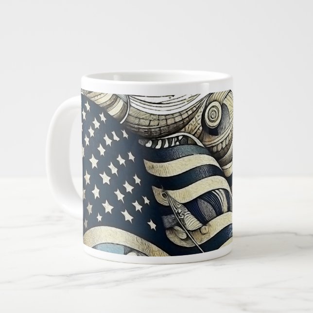 American Flagga Art Jumbo Mugg (Framsida vänster)