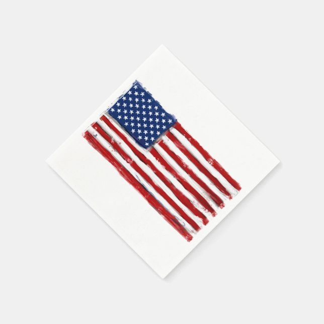 American Flagga Art Napkin Fjärde juli picknic Pappersservett (Hörn)