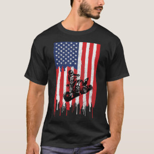 American Flagga ATV Four Wheeler Quad Bike Brap T Shirt
