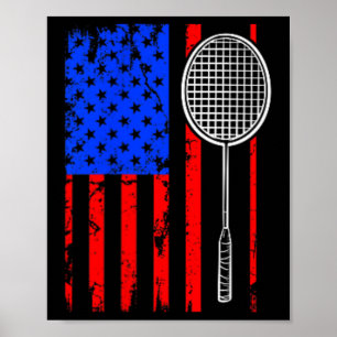 American Flagga Badminton Poster