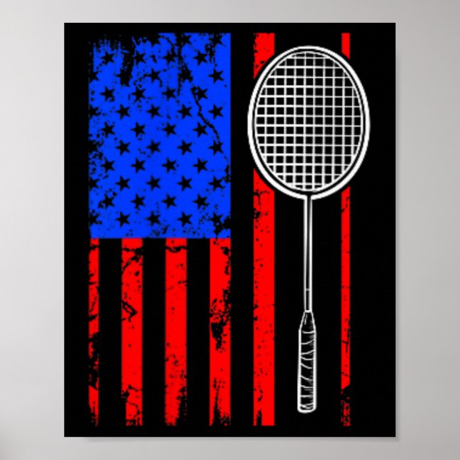 American Flagga Badminton Poster (Framsidan)