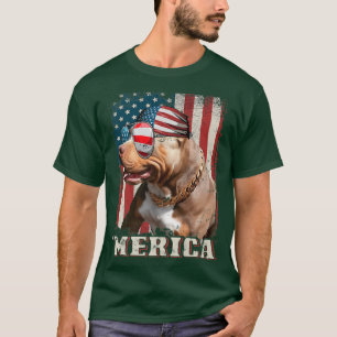 American Flagga Bandana Pit Bull Dog Älskare Pitbu T Shirt