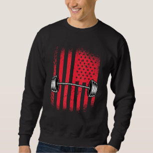 American Flagga Barbell Lång Ärmad Tröja
