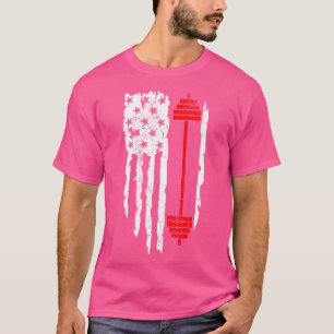 American Flagga Barbell Powerlyftbobuilding Bodybu T Shirt