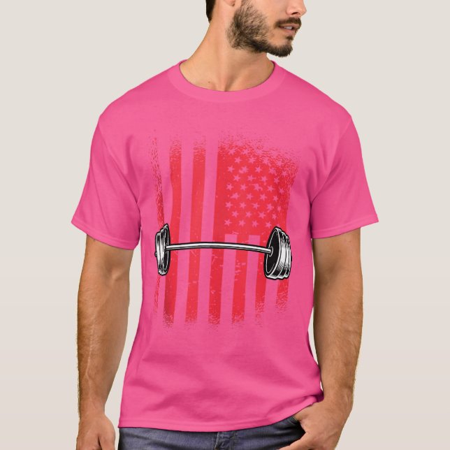 American Flagga Barbell T Shirt (Framsida)