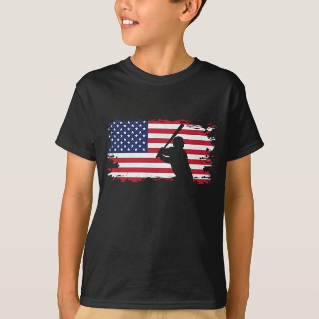American Flagga Baseball Apparat - Baseball T Shirt (Framsida)
