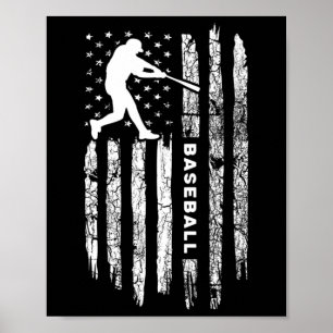 American Flagga Baseball Apparat - Vintage Basebal Poster