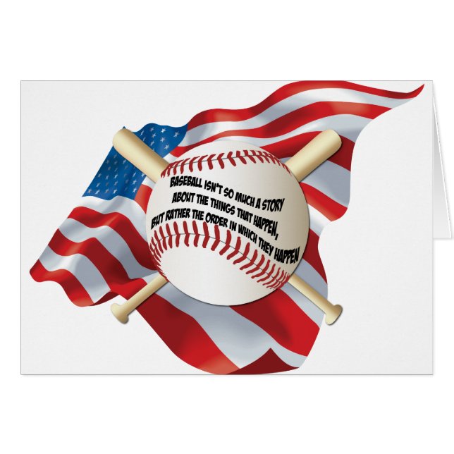 American Flagga Baseball Hälsningskort (Framsidan Horizontal)