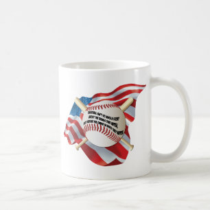American Flagga Baseball Kaffemugg