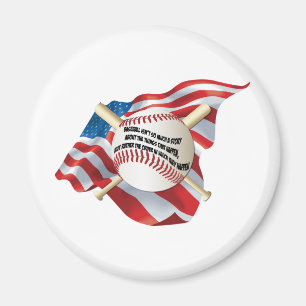American Flagga Baseball Magnet