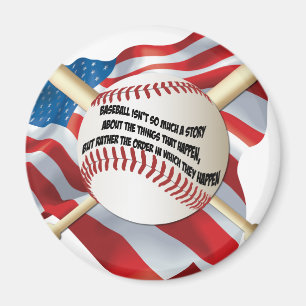 American Flagga Baseball Magnet