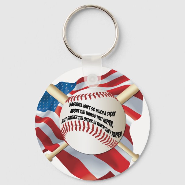 American Flagga Baseball Nyckelring (Framsida)