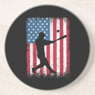 American Flagga Baseball Team Gift för manar Boys Underlägg