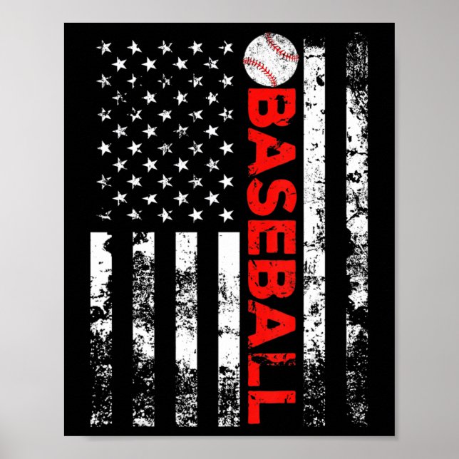 American Flagga Baseball Team Gift Poster (Framsidan)