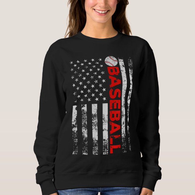 American Flagga Baseball Team Gift T Shirt (Framsida)