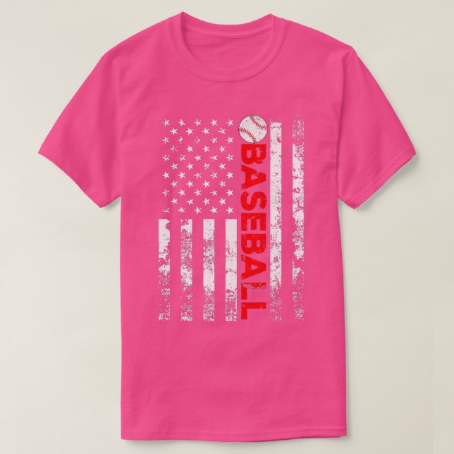 American Flagga Baseball Team Gift T Shirt (Design framsida)