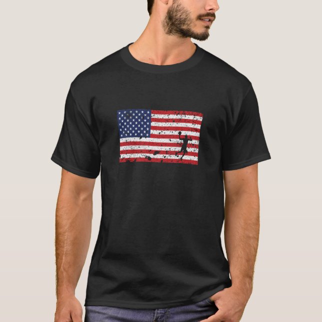 American Flagga Basketball T-shirt - Basketball Te (Framsida)