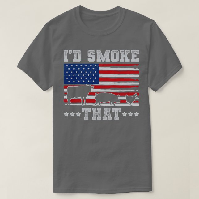 American Flagga BBQ Grilling T Shirt (Design framsida)