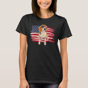 American Flagga Beagle - Puppy Hund älskare Animal T Shirt
