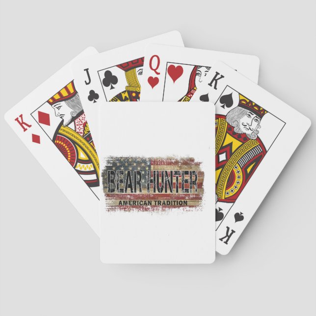 American Flagga Bear Hunter Casinokort (Baksidan)