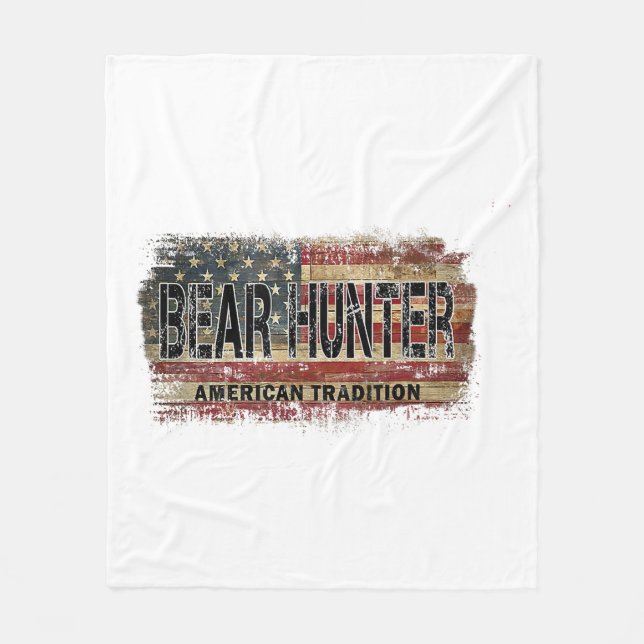 American Flagga Bear Hunter Fleecefilt (Framsidan)