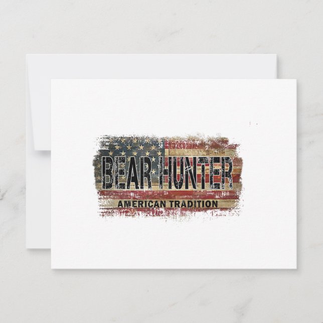 American Flagga Bear Hunter Tack Kort (Framsida)