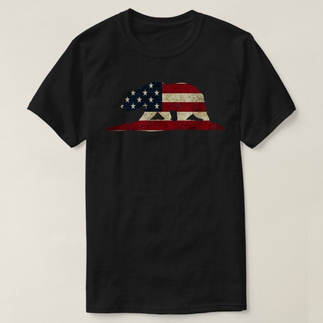 American Flagga Bear T Shirt (Design framsida)